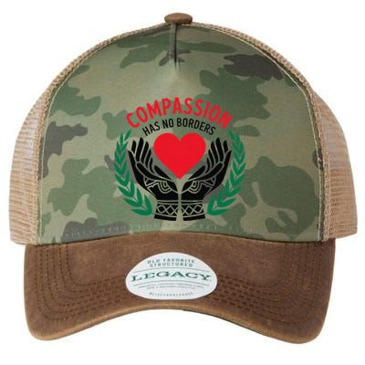 Compassion Has No Borders 2025 Funny Legacy Tie Dye Trucker Hat