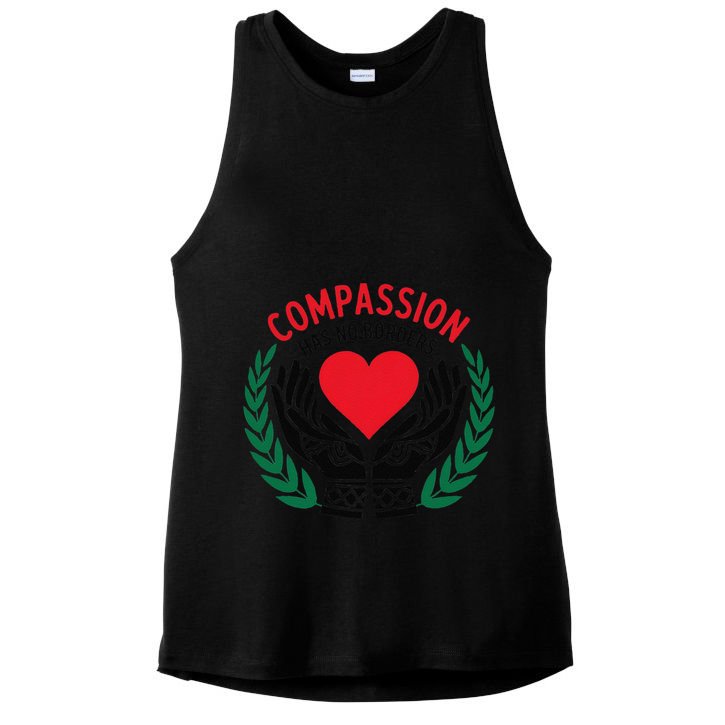 Compassion Has No Borders 2025 Funny Ladies PosiCharge Tri-Blend Wicking Tank