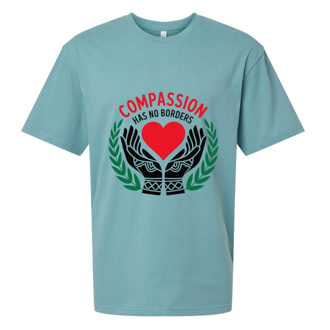 Compassion Has No Borders 2025 Funny Sueded Cloud Jersey T-Shirt