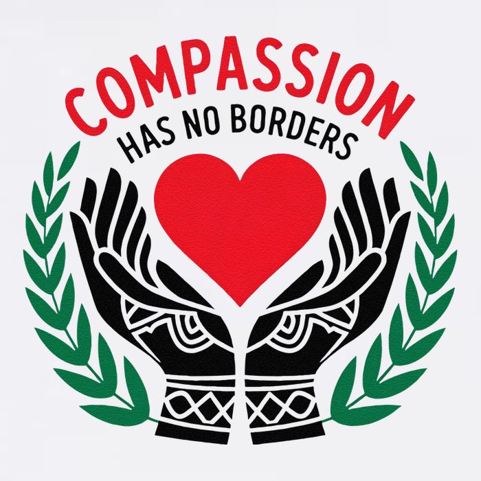 Compassion Has No Borders 2025 Funny Garment-Dyed Sweatshirt