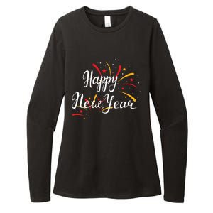 Cute Happy New Year Gift Womens CVC Long Sleeve Shirt