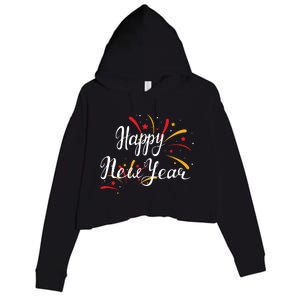 Cute Happy New Year Gift Crop Fleece Hoodie