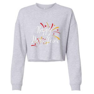 Cute Happy New Year Gift Cropped Pullover Crew