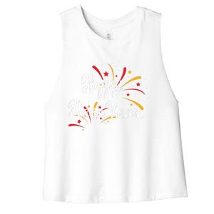 Cute Happy New Year Gift Women's Racerback Cropped Tank