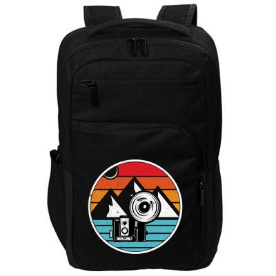 Camping Hiking Nature Retro Photographer Camera Camera Cute Gift Impact Tech Backpack