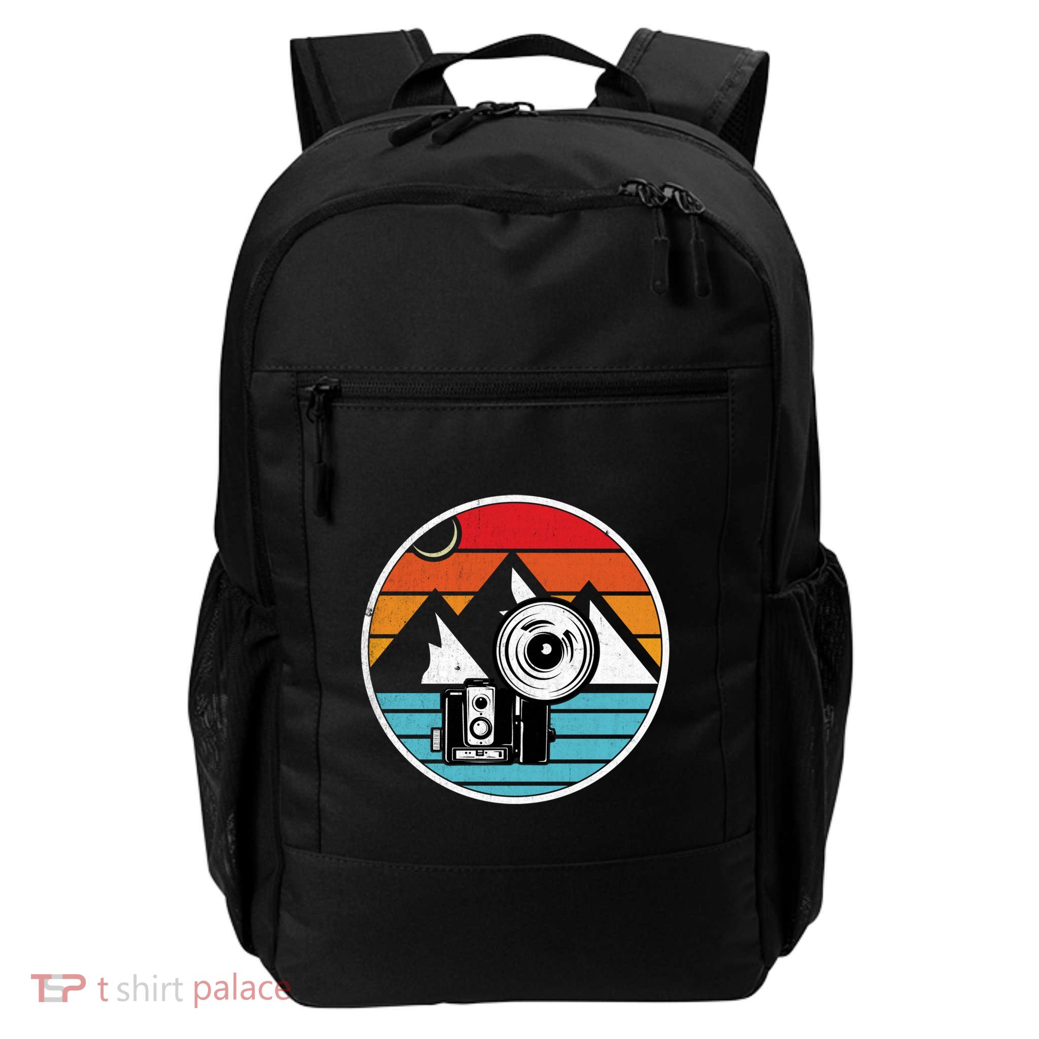 Camping Hiking Nature Retro Photographer Camera Camera Cute Gift Backpack