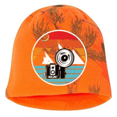 Camping Hiking Nature Retro Photographer Camera Camera Cute Gift Kati - Camo Knit Beanie