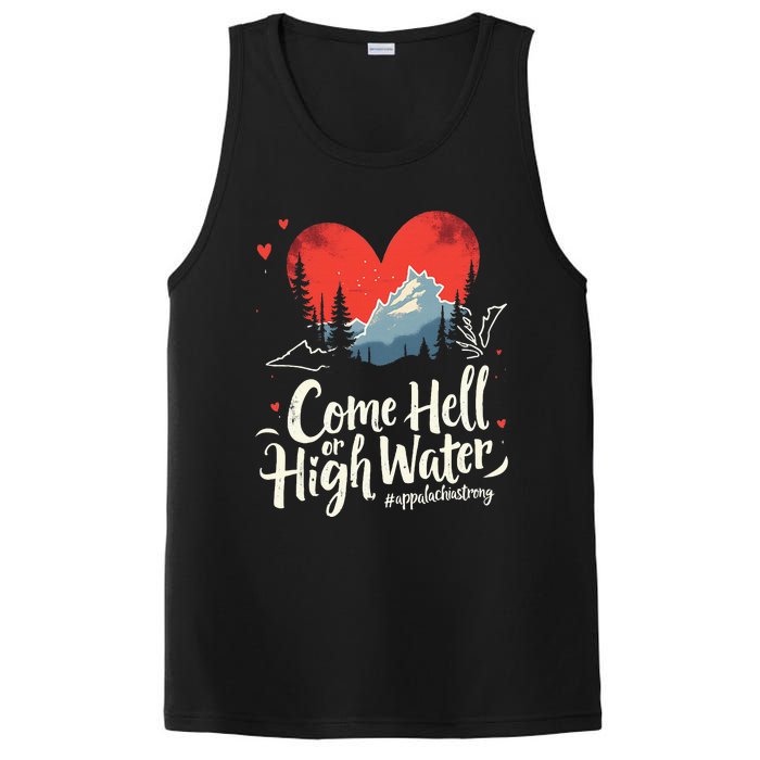 Come Hell Or High Water Mountain Appalachia Strong Nc Vn Tn PosiCharge Competitor Tank