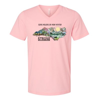 Come Helene Or High Water North Carolina Strong V-Neck T-Shirt