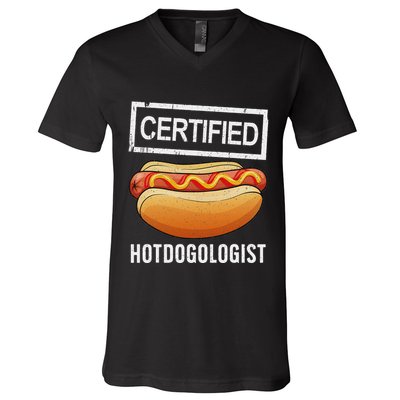 Cool Hotdog Outfit Adult Hotdog Hot Dog Lover V-Neck T-Shirt