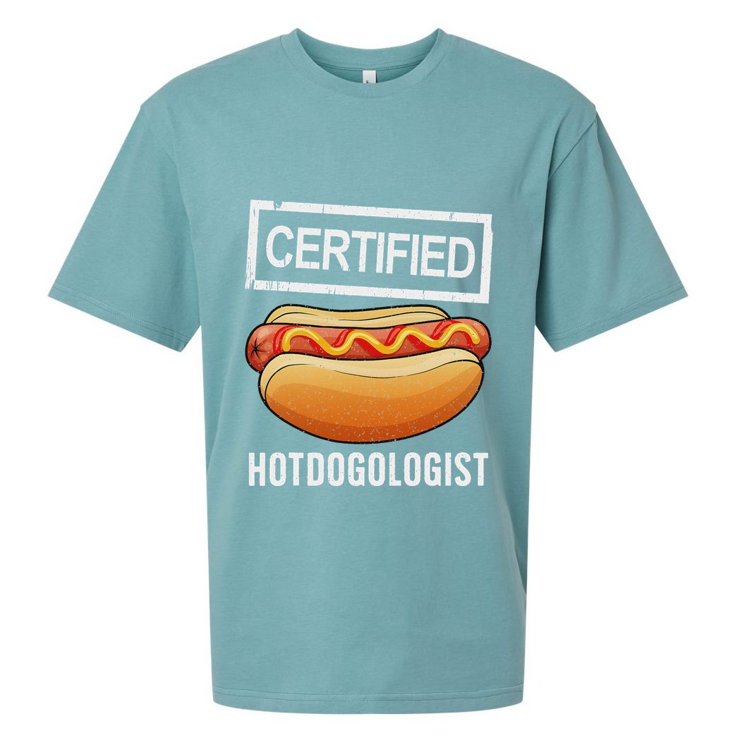 Cool Hotdog Outfit Adult Hotdog Hot Dog Lover Sueded Cloud Jersey T-Shirt
