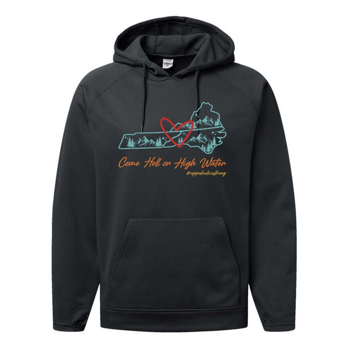 Come Hell Or High Water – Appalachian Strong Retro Performance Fleece Hoodie