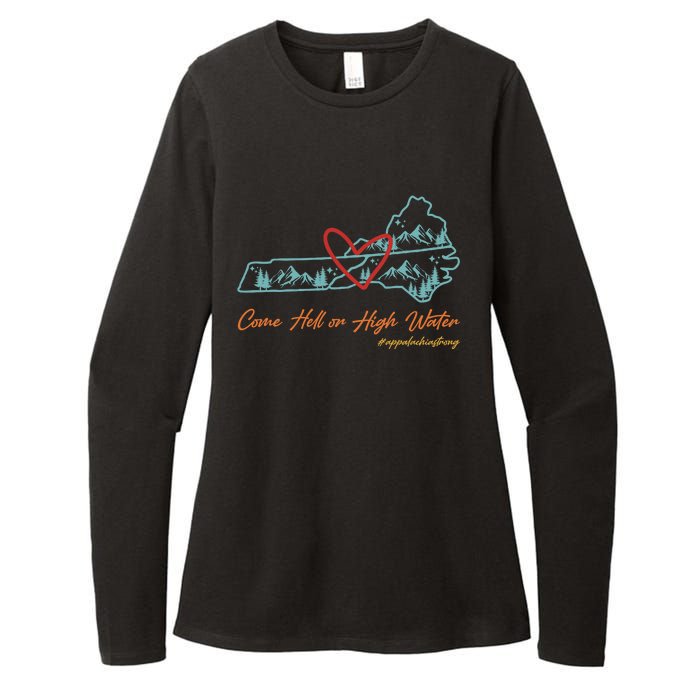 Come Hell Or High Water – Appalachian Strong Retro Womens CVC Long Sleeve Shirt