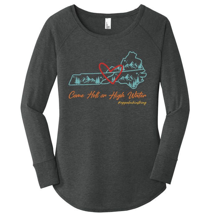 Come Hell Or High Water – Appalachian Strong Retro Women's Perfect Tri Tunic Long Sleeve Shirt