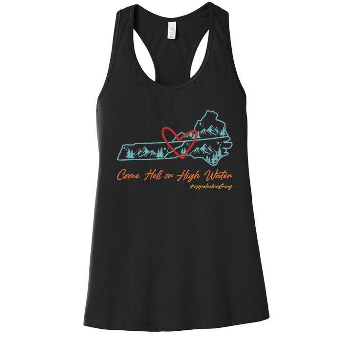 Come Hell Or High Water – Appalachian Strong Retro Women's Racerback Tank