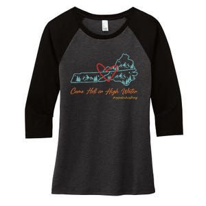 Come Hell Or High Water – Appalachian Strong Retro Women's Tri-Blend 3/4-Sleeve Raglan Shirt