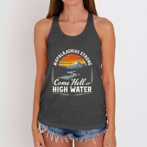 Come Hell Or High Water Mountain Appalachia Strong Nc Vn Tn Women's Knotted Racerback Tank