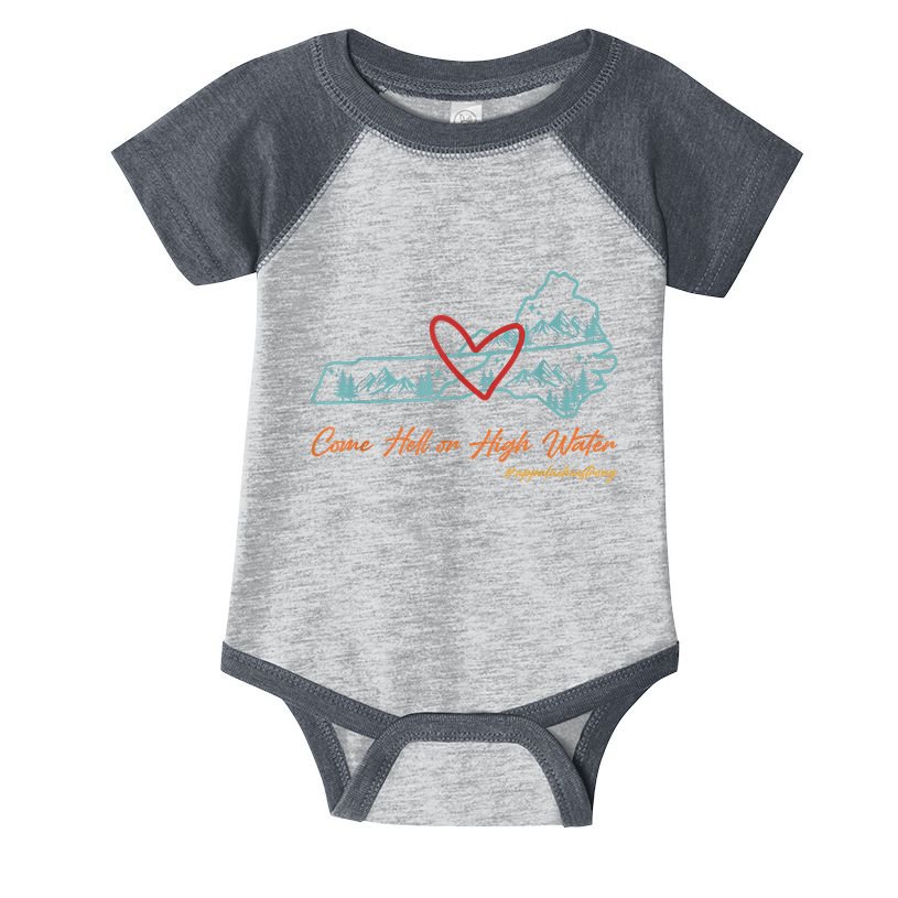 Come Hell Or High Water – Appalachian Strong Retro Infant Baby Jersey Bodysuit