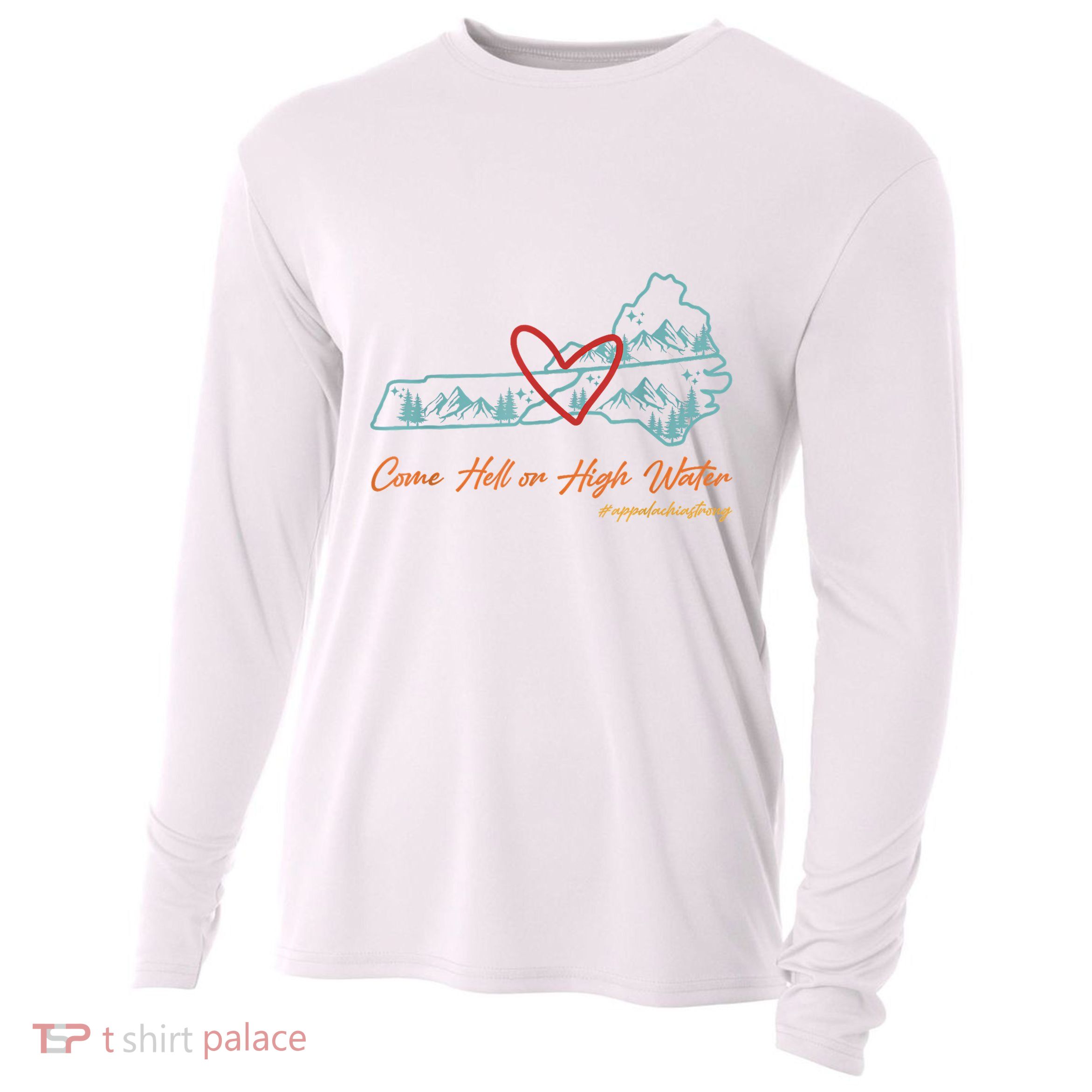 Come Hell Or High Water – Appalachian Strong Retro Cooling Performance Long Sleeve Crew