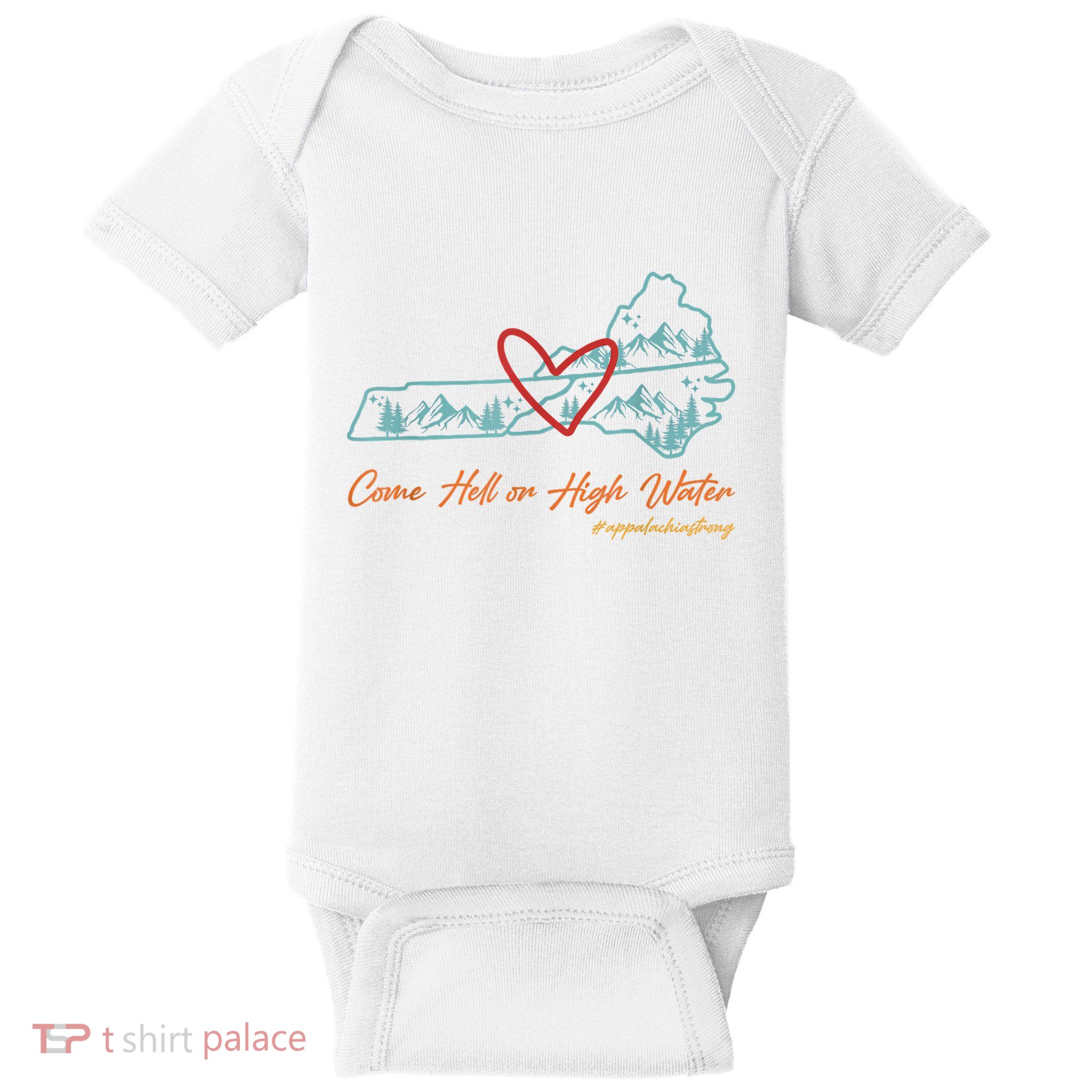 Come Hell Or High Water – Appalachian Strong Retro Baby Bodysuit