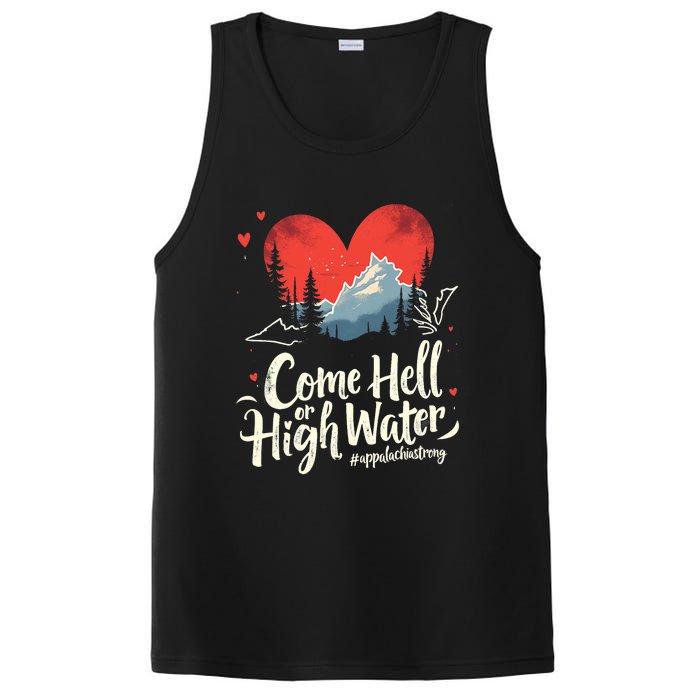 Come Hell Or High Water Mountain Appalachia Strong Nc Vn Tn PosiCharge Competitor Tank