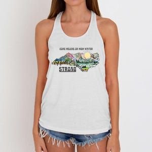 Come Helene Or High Water North Carolina Strong Women's Knotted Racerback Tank