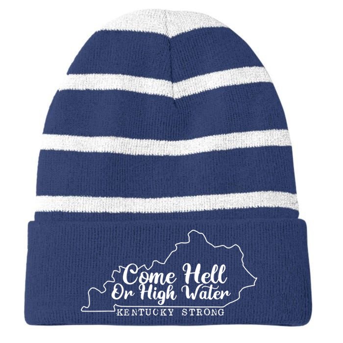 Come Hell Or High Water Cool Kentucky Strong Striped Beanie with Solid Band