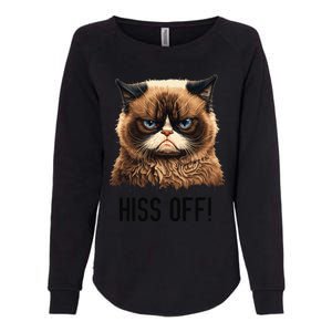 Cat Hiss Off Funny Cat Lover Kitten Quotes Women Womens California Wash Sweatshirt