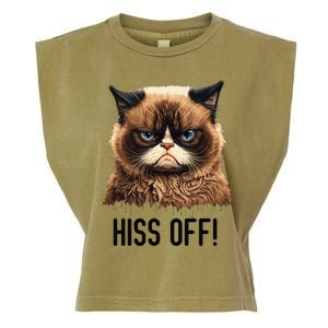 Cat Hiss Off Funny Cat Lover Kitten Quotes Women Garment-Dyed Women's Muscle Tee