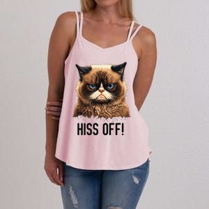 Cat Hiss Off Funny Cat Lover Kitten Quotes Women Women's Strappy Tank