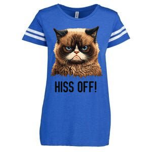 Cat Hiss Off Funny Cat Lover Kitten Quotes Women Enza Ladies Jersey Football T-Shirt