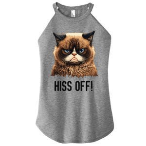 Cat Hiss Off Funny Cat Lover Kitten Quotes Women Women's Perfect Tri Rocker Tank