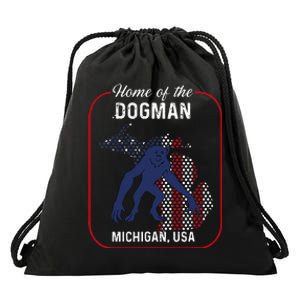 Cryptid Home of the Michigan Dogman Drawstring Bag