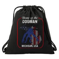 Cryptid Home of the Michigan Dogman Drawstring Bag