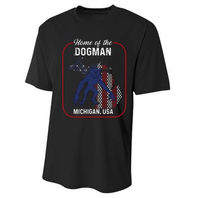 Cryptid Home of the Michigan Dogman Performance Sprint T-Shirt