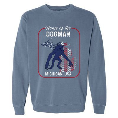 Cryptid Home of the Michigan Dogman Garment-Dyed Sweatshirt