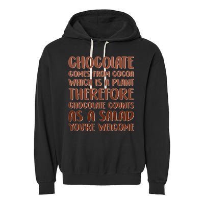 Chocolate Counts As A Salad Funny Garment-Dyed Fleece Hoodie