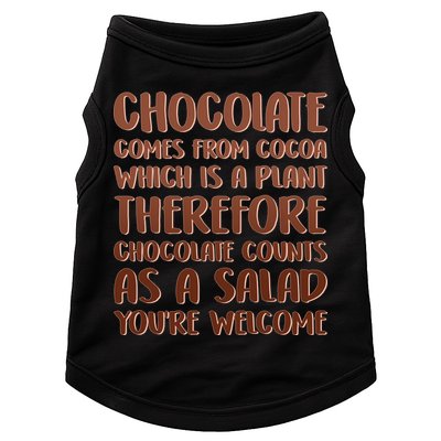 Chocolate Counts As A Salad Funny Doggie Tank