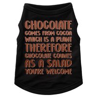 Chocolate Counts As A Salad Funny Doggie Tank