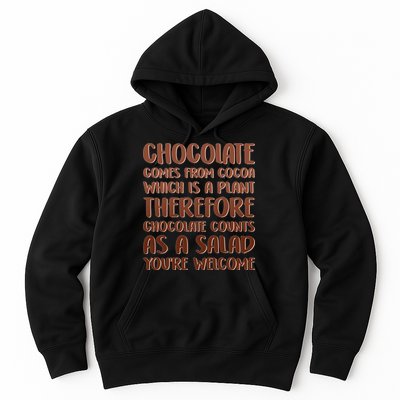 Chocolate Counts As A Salad Funny Hoodie