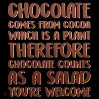 Chocolate Counts As A Salad Funny Tall T-Shirt