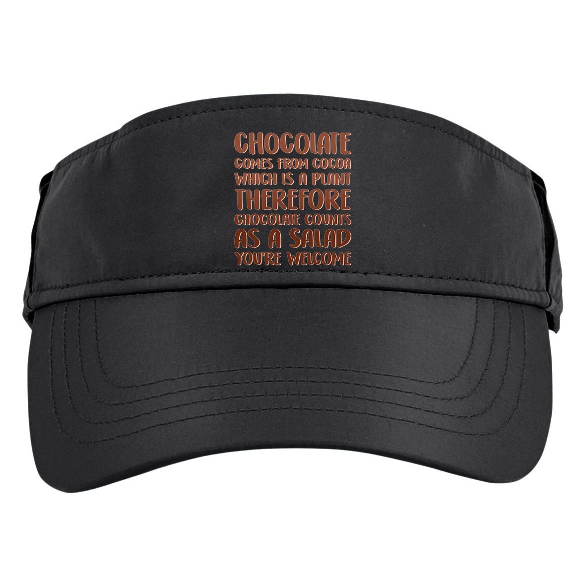 Chocolate Counts As A Salad Funny Adult Drive Performance Visor