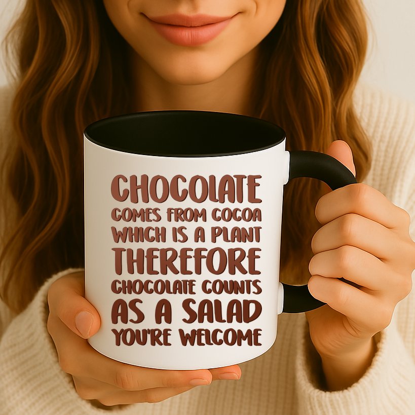 Chocolate Counts As A Salad Funny Mug