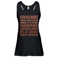 Chocolate Counts As A Salad Funny Ladies Essential Flowy Tank