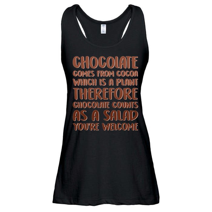 Chocolate Counts As A Salad Funny Ladies Essential Flowy Tank