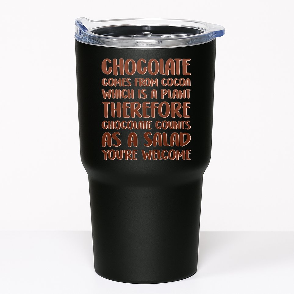 Chocolate Counts As A Salad Funny Tumbler