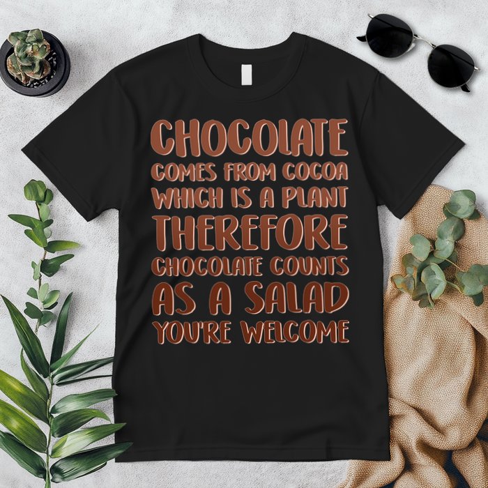 Chocolate Counts As A Salad Funny Premium T-Shirt