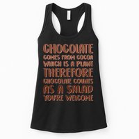 Chocolate Counts As A Salad Funny Womens Tank Top