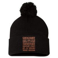 Chocolate Counts As A Salad Funny Pom Pom 12in Knit Beanie