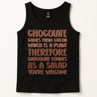 Chocolate Counts As A Salad Funny Tank Top